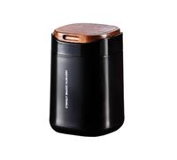 Generico Spargitore di Zucchero a Velo Filtro Magnetico per Amido di Mais | Coperchio in Legno e Cospargitore da Caffè in Acciaio Rimovibile Lavabile Per Bevande Dolci Pane Torte Nero