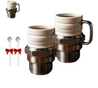 Generico Spark Plug Mug, Ceramic Coffee Cup for Car Lovers, Engine Spark Plug Design Novelty Coffee Mugs, for Car Enthusiasts, Mechanics & Garage Lovers (2*PCS)