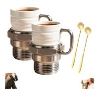 Generico Spark Plug Mug, Ceramic Coffee Cup for Car Lovers, Novelty Mechanical Style Cup, Engine Spark Plug Design, Creative Sparkplug Coffee Mug for Gearheads, Collectors (2pcs)