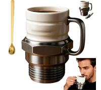 Generico Spark Plug Mug, Novelty Spark Plug-Shaped Coffee Cup, 12 Ounce Creative Car Engine Cups for Garage,Auto Lovers, Mechanics,Collectors,Home Decor