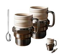 Generico Spark Plug Mug, Spark Plug Coffee Mug, Ceramic Coffee Cup for Car Lovers, Creative Sparkplug Coffees Mugs for Gearheads, Collectors (2Pcs)