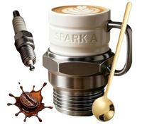Generico Spark Plug Mug, Spark Plug Coffee Mug, Mechanical Style Cup, Automotive Themed Coffees Mugs Gifts for Men Dad Grandpa (1 Pc)