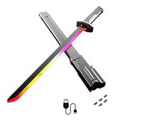 Generico Sparkblade Sword.Master Sword, Fake Katana with Smoke,Katana Fake Swords with LED Light And Spray,for Cosplay, Halloween, And Display (Charcoal Gray)