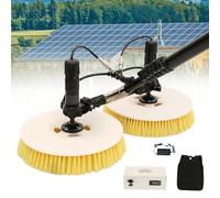 Generico Spazzola per la Pulizia dei vetri, Kit di Asta telescopica per l'approvvigionamento idrico Domestico, Spazzola Rotante per Pannelli solari, Pannelli solari fotovoltaici, detergente per Panne