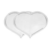 Generico Specchio a Forma di Cuore per 2 Pezzi Specchio Portatile Manico ad Alta Definizione Placcatura Sotto Vuoto per Trucco e Viaggi