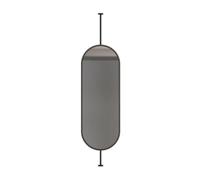 Generico Specchio bifacciale a soffitto/Specchio ovale girevole da bagno | Asta di sospensione in metallo personalizzabile; adatto for case, hotel e ingressi di soggiorni(Black,40x80cm)