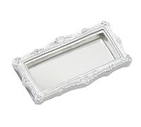 Genérico Specchio Classico In Miniatura - Cornice Intagliata Quadrata Dorata E Argento Accessorio In Stile Vintage | Decorazione Dettagliata Del Modello Di Scena Di Vita Per La Visualizzazione Della