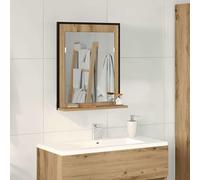 Generico Specchio con Lo scaffale Rovere Artigianale 50 x 12 x 60 cm,Marrone,8.05kg,862221