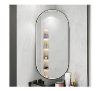 Generico Specchio cosmetico ovale girevole da bagno, specchio angolare a parete, sensore di movimento, adatto for il trucco quotidiano, la cura della pelle e la rasatura(Black,50x90cm)