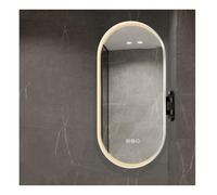 Generico Specchio cosmetico ovale girevole da bagno, specchio angolare a parete, sensore di movimento, adatto for il trucco quotidiano, la cura della pelle e la rasatura(White,60x100cm)