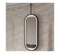 Generico Specchio Da Bagno Ovale Girevole Bifacciale, Montato A Soffitto Con Illuminazione Regolabile, Adatto For Ingressi, Spogliatoi E Arredamento For La Casa(Black,50x100cm)