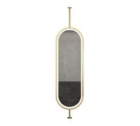 Generico Specchio Da Bagno Ovale Girevole Bifacciale, Specchio Trucco Sospeso Con Luce, Illuminazione Regolabile, Adatto For Ingressi, Spogliatoi E Arredamento For La Casa(Gold,60x100cm)