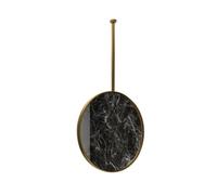 Generico Specchio da bagno sospeso a soffitto con struttura in metallo | Asta di sospensione in metallo personalizzabile; adatto for bagni, lavatoi e toelettatura/rasatura(Gold,80x80cm)