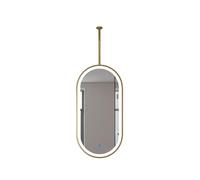 Generico Specchio da parete illuminato con pulsante touch, specchio da soffitto con luci LED, for bagno di casa o hotel, nero/oro(Gold,50x100cm)