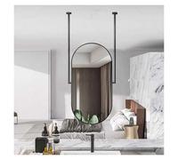 Generico Specchio Da Soffitto, Bagno In Ferro, Decorativo Ovale, For Casa E Hotel, Facile Montare(Black,50x80cm)