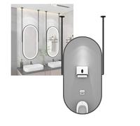 Generico Specchio Da Soffitto, Barba Con Doppia Asta In Ferro, Trucco Illuminato, For Bagno, Camera Letto, Toilette Hotel(Black,50x100cm)