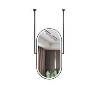 Generico Specchio Da Soffitto, For Il Trucco In Ferro, Bagno Illuminato Con Doppia Asta, Uso Domestico E Commerciale(Black,50x80cm)