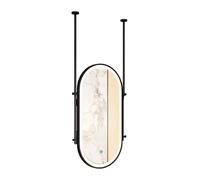 Generico Specchio Da Soffitto Illuminato, Specchio Decorativo Da Parete Con Pulsante Touch, Supporto A Doppia Barra For Bagno, Camera Da Letto(Black,40x80cm)