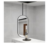 Generico Specchio Da Soffitto, Ovale Bagno, Decorativo Illuminato, For Uso Domestico E Commerciale, Regolabile In 3 Colori(Black,50x80cm)