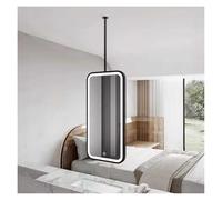 Generico Specchio Da Soffitto, Specchio Da Bagno Rettangolare, Specchio Da Trucco Illuminato, For Uso Domestico/commerciale, Facile Da Montare(Black,50x80cm)