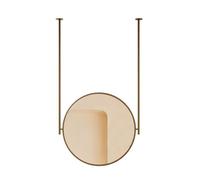 Generico Specchio Da Soffitto, Specchio Da Bagno Rotondo Sospeso Al Soffitto,trucco Galleggiante, Supporto A Doppia Asta For Bagno Hotel(Gold,70x70cm)