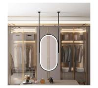 Generico Specchio Da Soffitto, Specchio Da Barba Con Doppia Asta In Ferro, Specchio Da Bagno Illuminato, For Ingresso Di Appartamenti, Hotel E Case(Black,50x80cm)