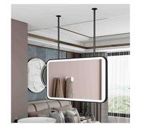 Generico Specchio Da Soffitto, Specchio Da Trucco Rettangolare A Doppia Asta, Specchio Da Barba Illuminato In Ferro, For Casa E Hotel(Black,80x50cm)
