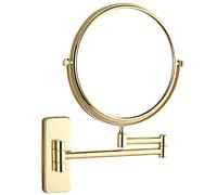Generico Specchio da Trucco da Parete da 8", Specchio ingranditore bifacciale 1X e 3X/5X/7X/10X, Specchio da Trucco con Rotazione a 360° per Bagno, per Uomini e Donne, Senza luceGold,10X