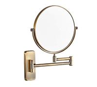 Generico Specchio da Trucco da Parete da 8", Specchio ingranditore bifacciale 1X e 3X/5X/7X/10X, Specchio da Trucco con Rotazione a 360° per Bagno, per Uomini e Donne, Senza luceBronze,5X