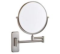 Generico Specchio da Trucco da Parete da 8", Specchio ingranditore bifacciale 1X e 3X/5X/7X/10X, Specchio da Trucco con Rotazione a 360° per Bagno, per Uomini e Donne, Senza luceNickel,10X
