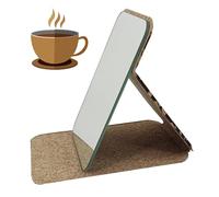 Genérico Specchio da trucco per residenza universitaria - Specchio da viaggio portatile dimensioni compatte colore caffè | strumento di bellezza per valigia zaino campeggio bagno aereo