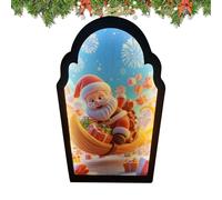 Generico Specchio Olografico Design Babbo Natale | Specchio Decorativo a LED,Proiezione Moderna per Ufficio Camera Bagno Porta Finestre Festività