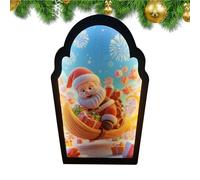 Generico Specchio Olografico Natale Design Babbo Natale - Novità Specchio LED Babbo,Proiezione Moderna per Ufficio Camera Bagno Porta Finestre Festività