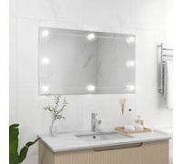 Generico Specchio Parete Rettangolare Senza Cornice con Luci LED Vetro,Argento,9.52kg,3078645