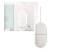 Generico Specchio sospeso a soffitto, Specchio bagno hotel luci a LED, Chiaro e pratico, for uso in ufficio nel corridoio della cabina armadio(White,60x100cm)