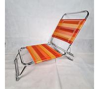 Generico SPIAGGINA PIEGHEVOLE IN ALLUMINIO A STRISCE ROSSO E ARANCIO