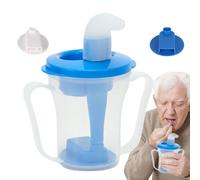 Generico Spill Proof Dysphagia Cup - 4.33 Inch Adult Hydration Cup | Pp Slow Drinking Cups - Portable Anti Choking Dysphagia Cups with Cover and 3 Nozzles for Elderly Hospital Home Travel Use