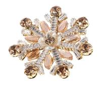 Generico Spilla a Forma di Fiocco Ghiacciato in Zirconia per Donna, Spilla Natalizia in Rame e Argento, Accessorio Elegante e Versatile per Bouquet da Sposa e Cappotti Invernali