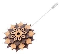 Generico Spilla da Colletto Elegante e Versatile in Legno e Metallo Design Floreale Unico per Uomo, Adatta a Abiti e Tute per Laurea e Festività