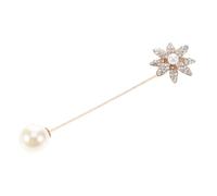 Generico Spilla Elegante Perle Finte e Strass per Giacca e Sciarpa Accessorio Anti-Esposizione per Uomo e Donna in Eventi e Cerimonie