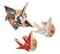 Generico Spille Creative a Forma di Cartone Animato Origami in Metallo, Set da 3 Pezzi 3.10X2.50X1.00Cm Fermaglio Robusto, per Decorare Vestiti Femminili