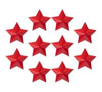 Generico Spille Stella a Cinque Punte Accessori Vintage 10 Pezzi in Alluminio Rosso, Distintivi Pentagramma Costruzione Solida e Aspetto Tridimensionale per Fotografia
