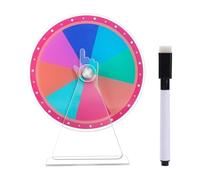 Generico Spin Wheel for Prizes, Lucky Draw Game, Tabletop Roulette Toy, Erasable Acrylic Part, Vibrant Rainbow Design, 12-Slot Color Wheel, for Carnival Events Or Classroom Fun, 4.92x3.94in