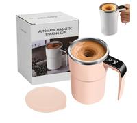 Generico SpinBrew Mug, Rechargeable Self-Stirring Magnetic Coffee Cup with Temp Display, Automatic Magnetic Stirring Coffee mug, for Milk and Other Beverages (Pink,1 Pcs)