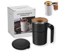 Generico SpinBrew Mug, Rechargeable Self-Stirring Magnetic Coffee Cup with Temp Display, Automatic Magnetic Stirring Coffee mug, for Milk and Other Beverages (Black,2 Pcs)