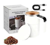 Generico SpinBrew Mug - Self-Stirring Magnetic Coffee Cup with Temp Display, 2026 New Automatic Magnetic Stirring Coffee Mug, Rechargeable Stirring Mug, for Coffee, Milk and Other Beverages (White)