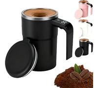 Generico SpinBrew Mug - Self-Stirring Magnetic Coffee Cup with Temp Display, Automatic Spinbrew Electric Self Stirring Mug for Coffee, Milk and Other Beverages (BLACK)