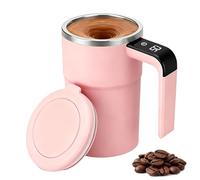 Generico Spinbrew Mug - Self-Stirring Magnetic Coffee Cup With Temp Display, Spinbrew Mug, For Coffee,Milk And Other Beverages (Pink)