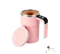Generico SpinBrew Mug - Self-Stirring Magnetic Coffee Cup with Temp Display, Type-C Rechargeable 380ml Easy to Clean Milk Cup, for Coffee, Milk and Other Beverages (Pink)
