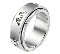 Generico Spinner Rings For Women - Cute Kitty Design | Cute Cat Pattern Rotating Spinner, Fidget Ring | Band Jewelry For Girls Men